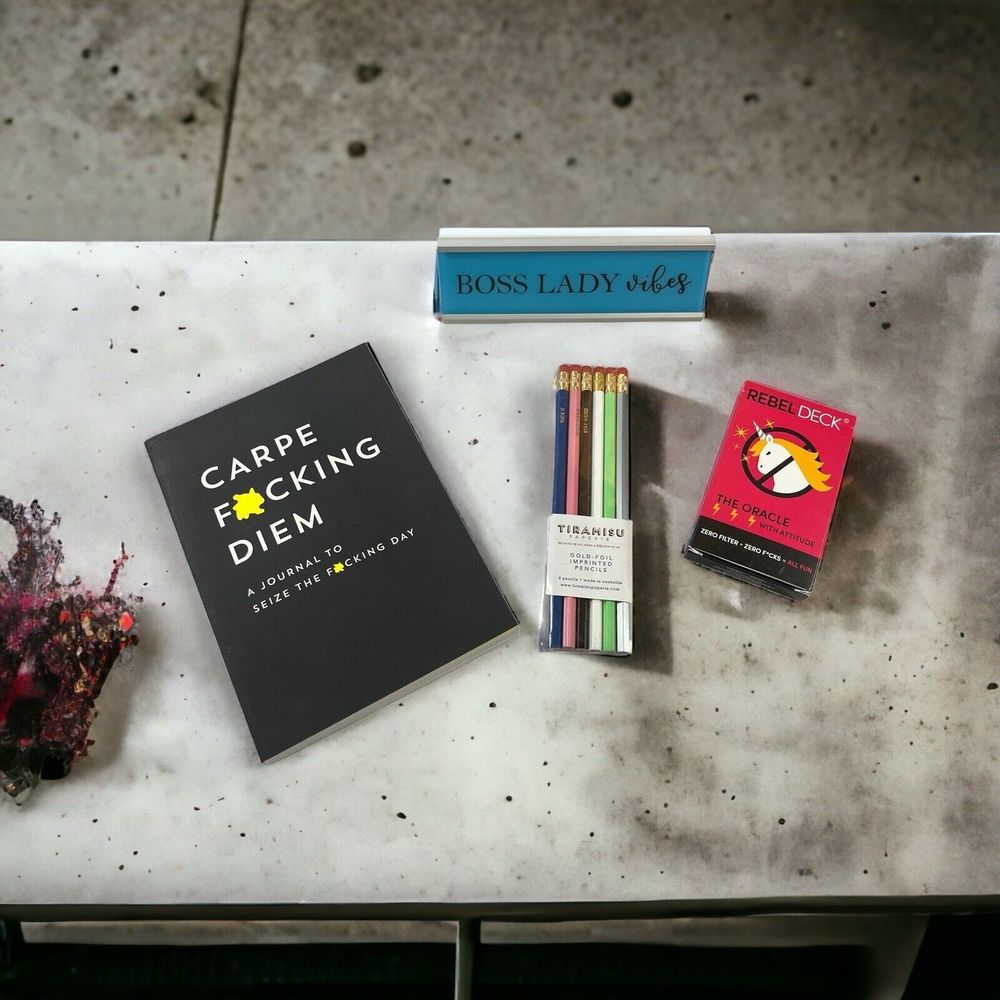 Boss Lady Vibes‎ Gift Set w/Swear Words Journal, Pencils, & Oracle Cards
